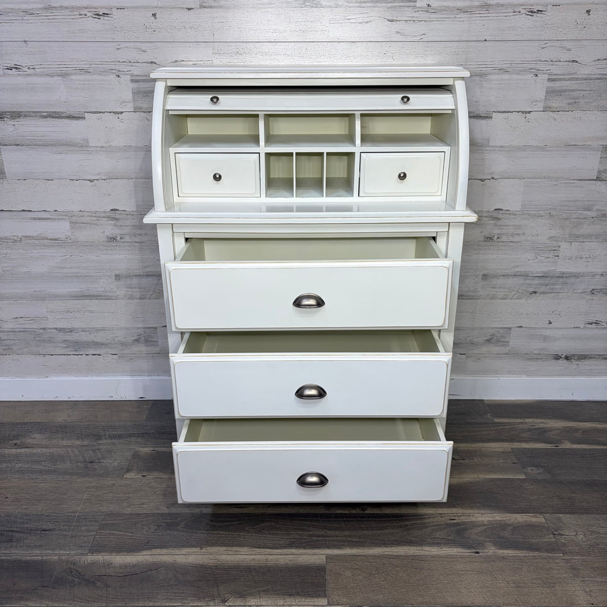 Refinished white roll top desk — photo 6