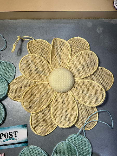 Burlap Flower Wall Decor Set
