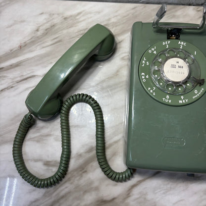 Vintage Green Western Electric Model Rotary Wall Mount Telephone