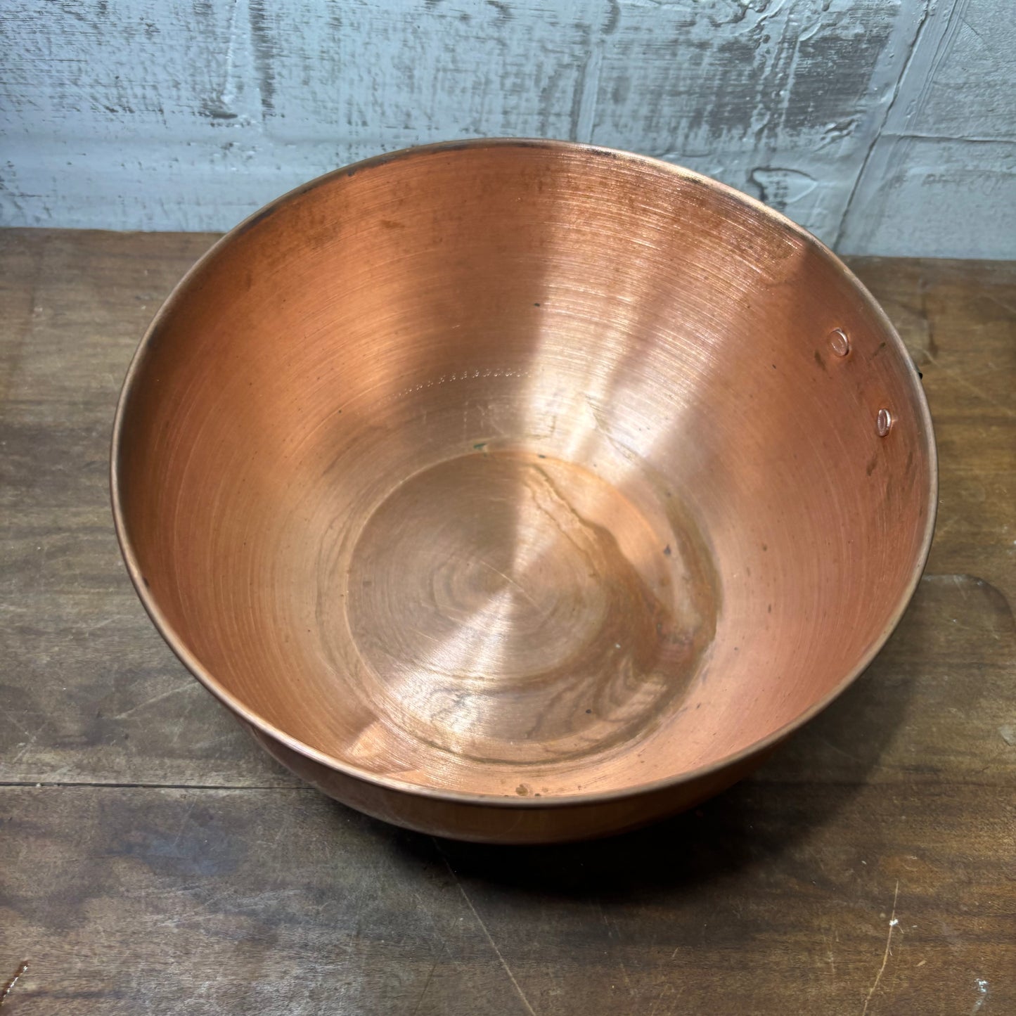 Vintage Copper Bowl W/ Brass Ring