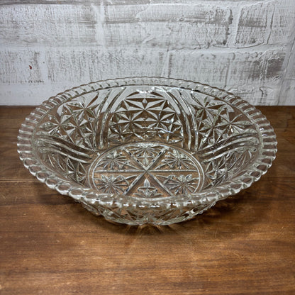 Vintage Anchor Hocking “Stars And Bars” Crystal Glass Bowl