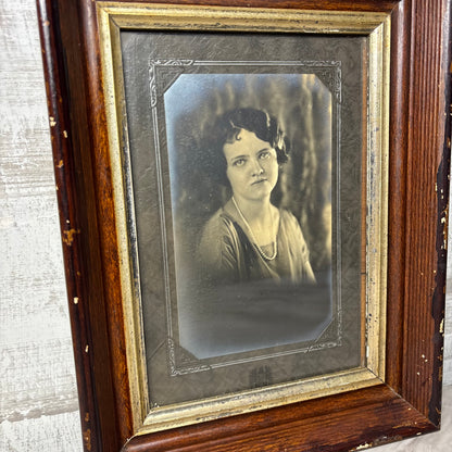 Vintage 1920s Lady Portrait Framed Photo