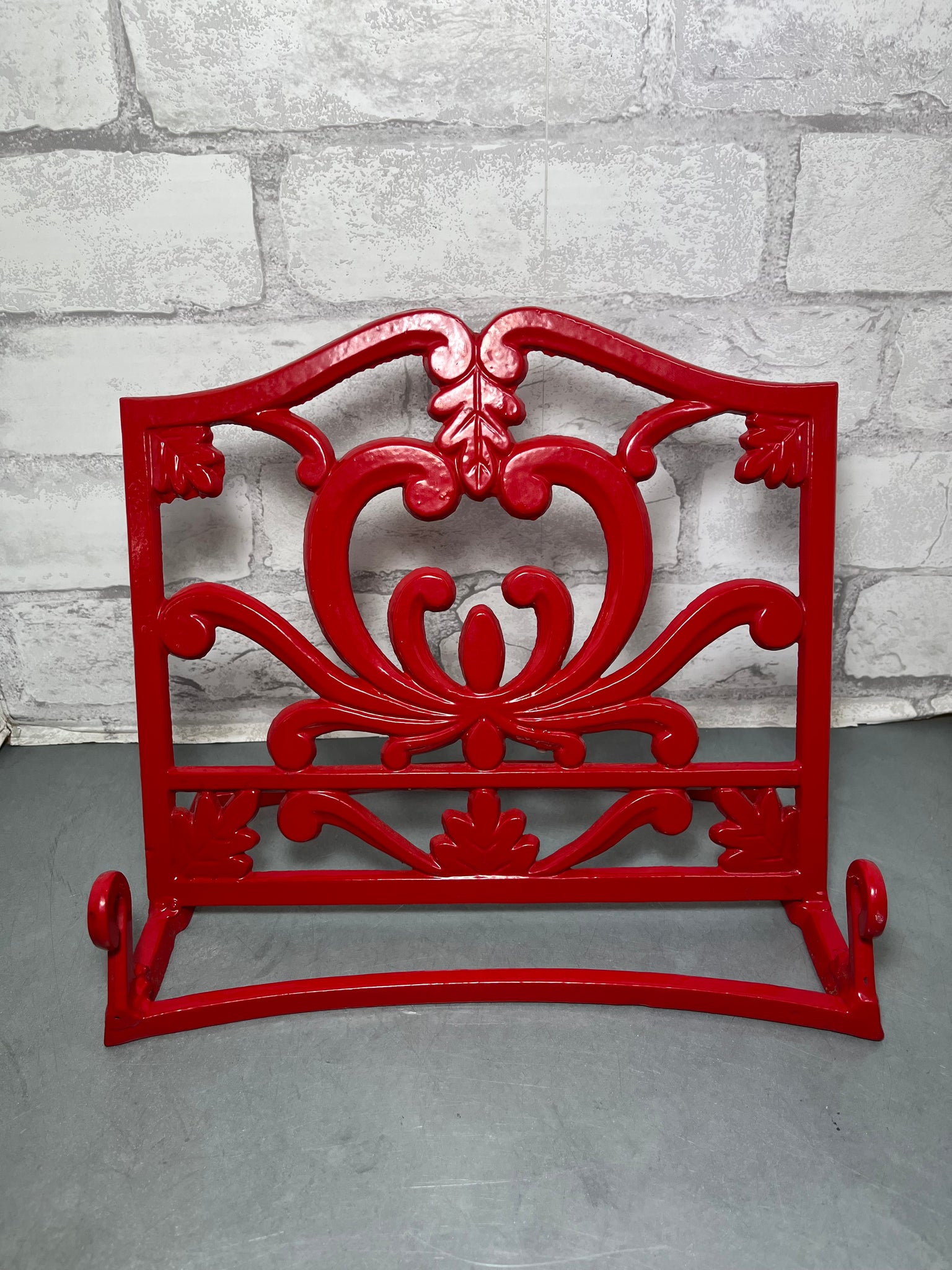 Red Enamel Cast Iron Cookbook Stand