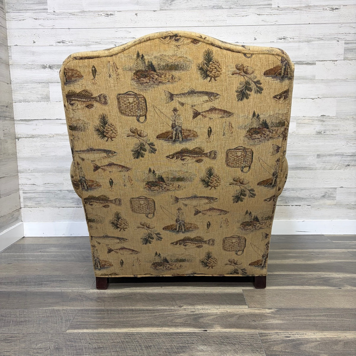 Custom Fishing Print Chair & Ottoman