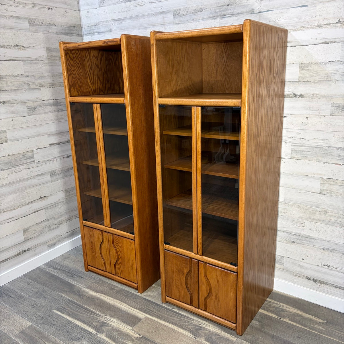 both cabinets, angled view