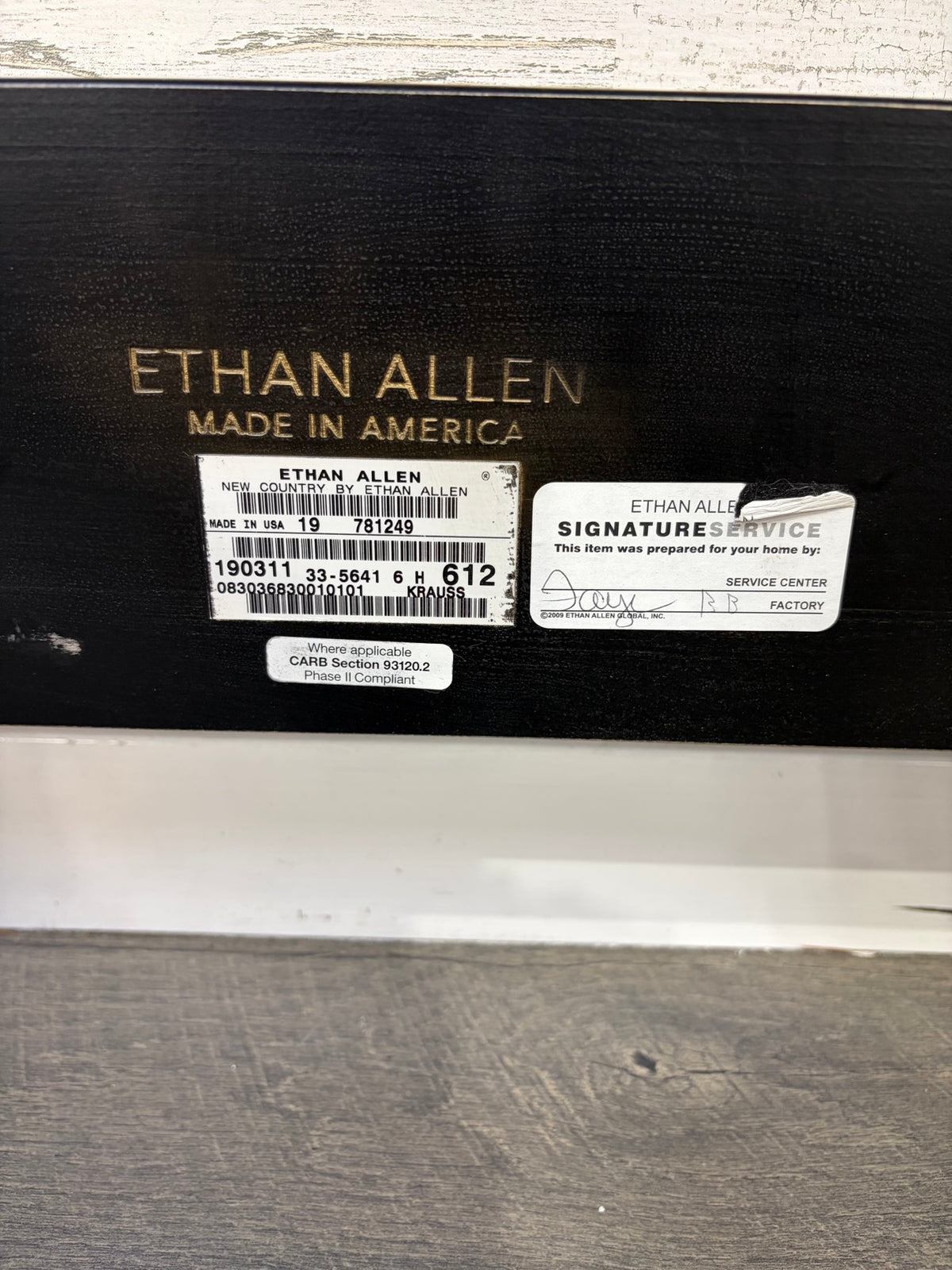 Ethan Allen King Bed Frame - 07 brand plate