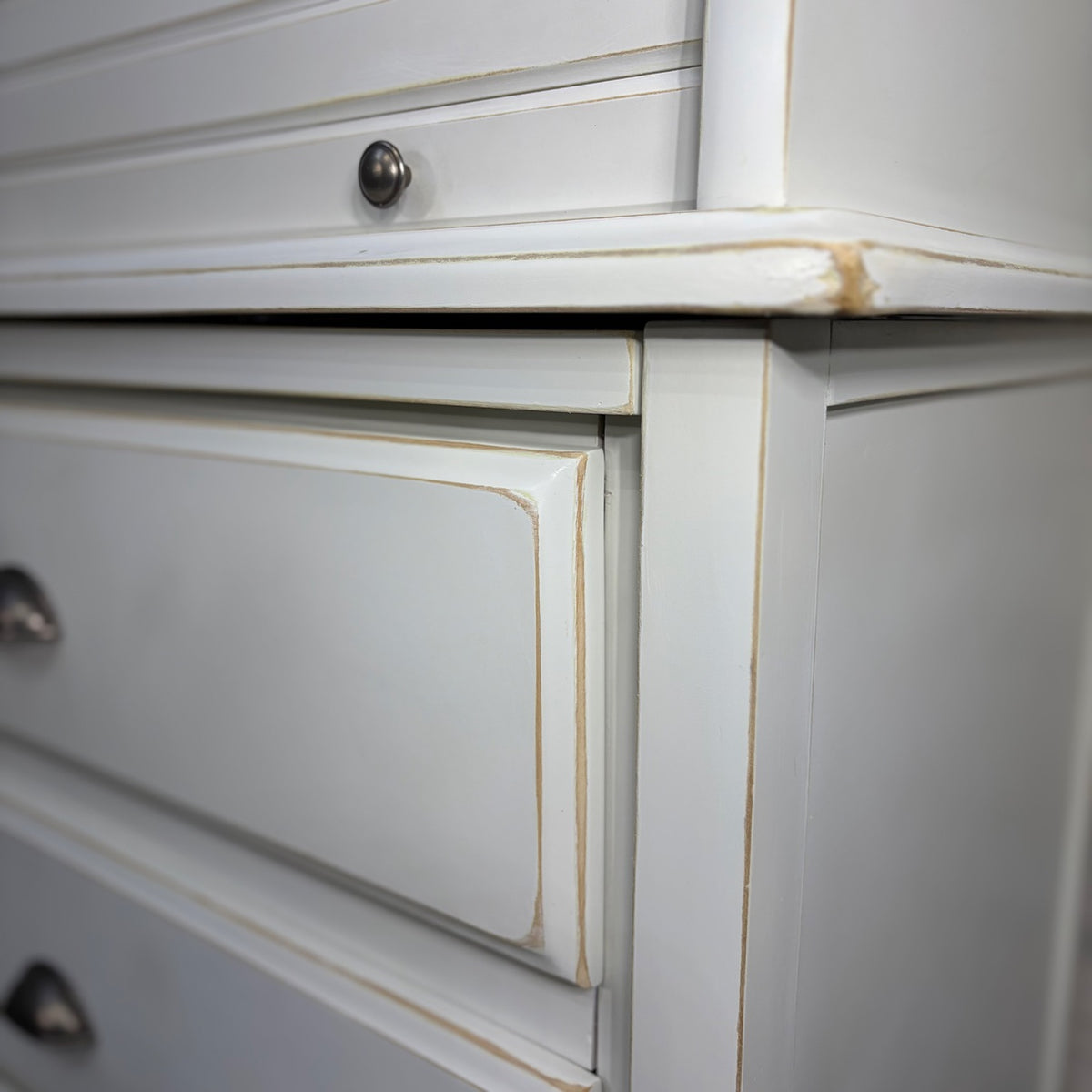 Refinished white roll top desk — photo 7