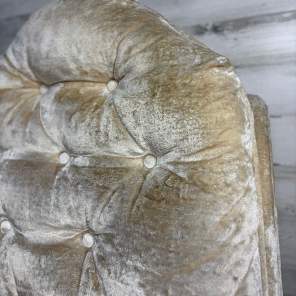 Vintage Velvet Armchair on Wheels