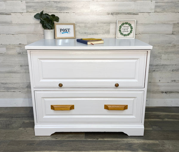 White File Cabinet W/ Printer Tray