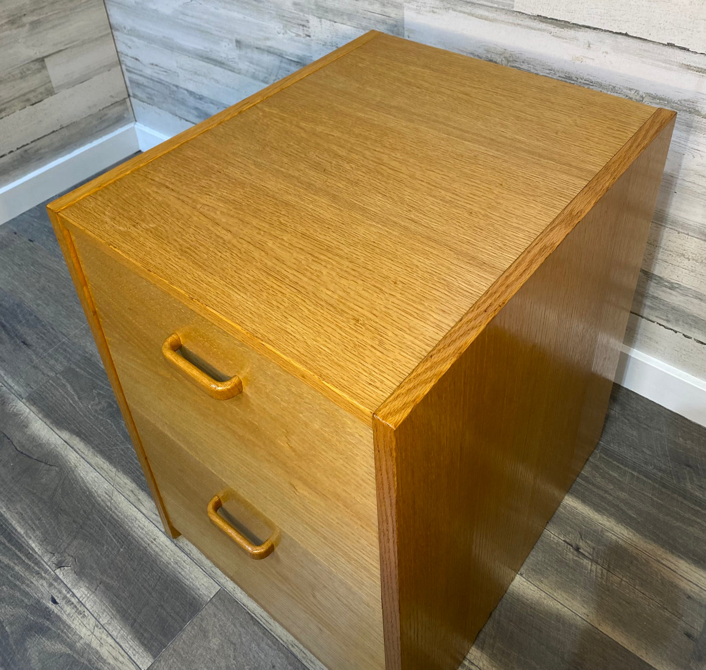 2 Drawer Oak File Cabinet