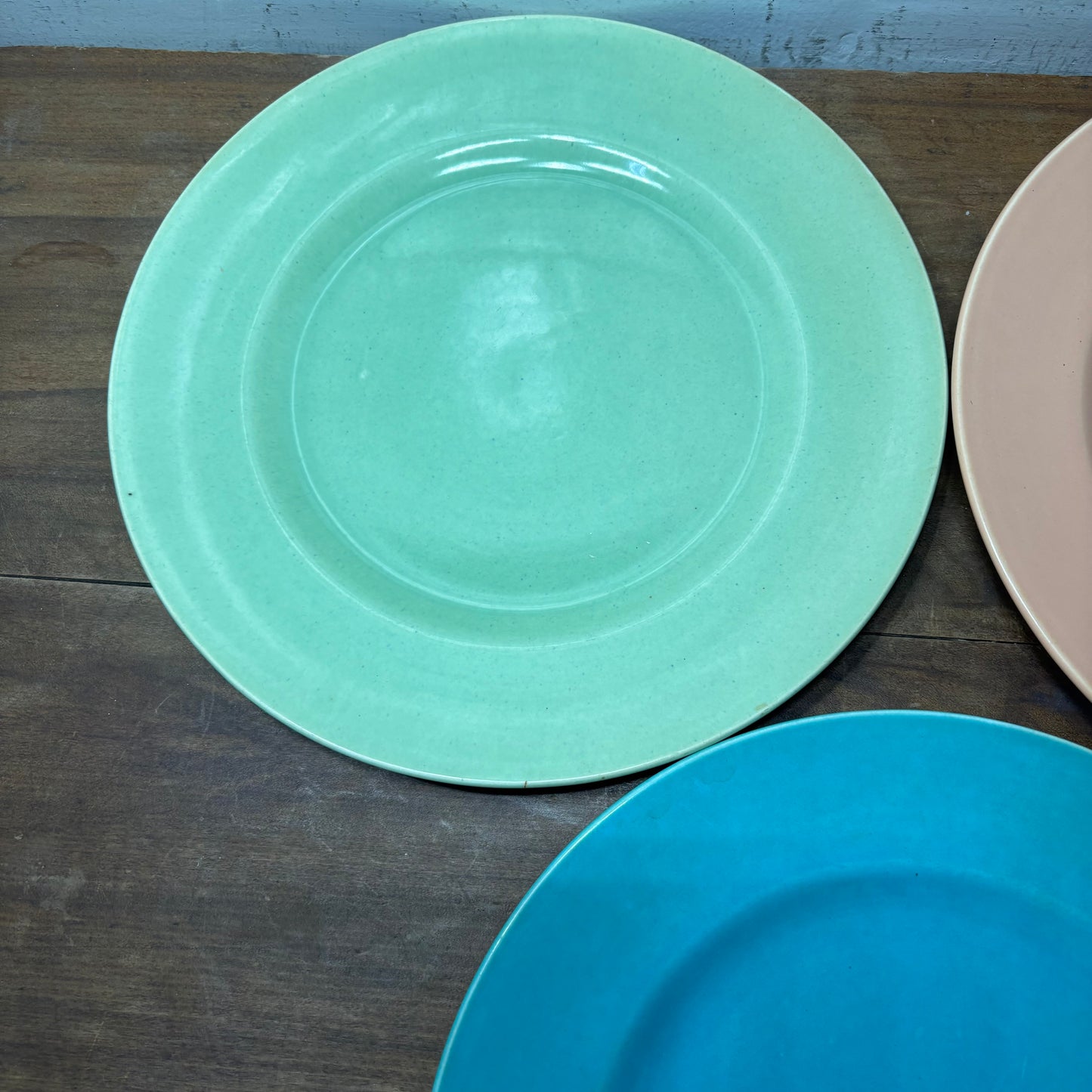 Vintage Pastel Plate Set Of 3