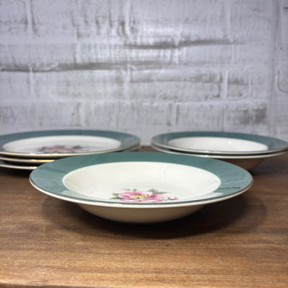 Vintage Homer Laughlin Century Green Plate/ Salad Bowl Set