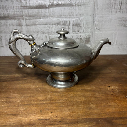 Antique Victorian G. Ritcher Of Sheffield Pewter Teapot