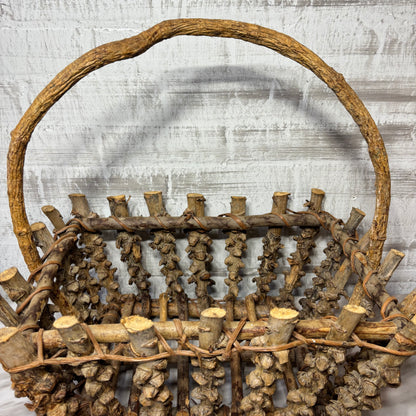 Vintage Adirondack Style Twig Basket