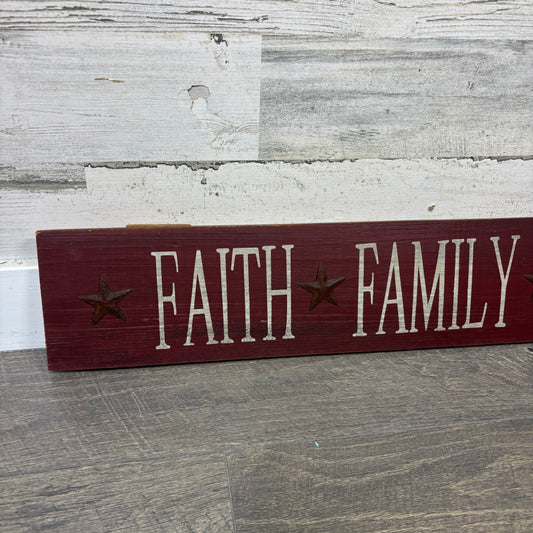 Rustic Faith Family Friends Wooden Wall Sign