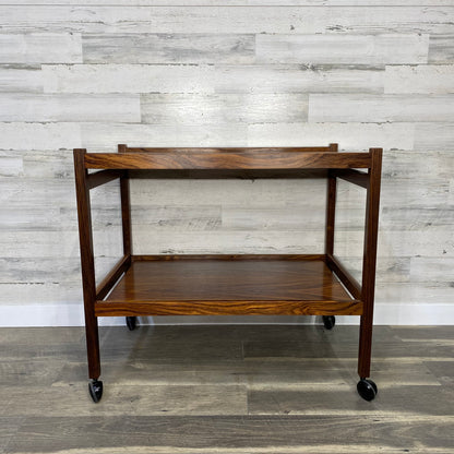 Mid Century Modern Rosewood Bar Cart