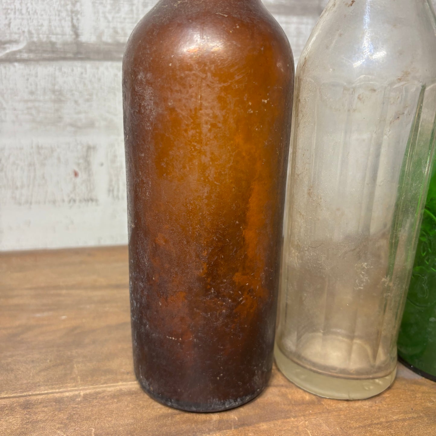 Antique Glass Bottle Set Of 3 #7