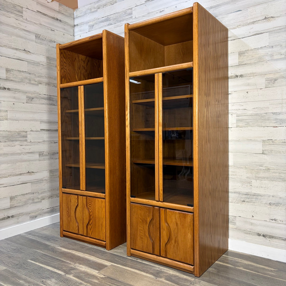 both cabinets, angled view