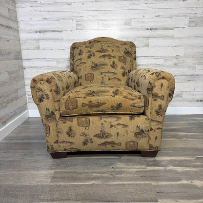 Custom Fishing Print Chair & Ottoman