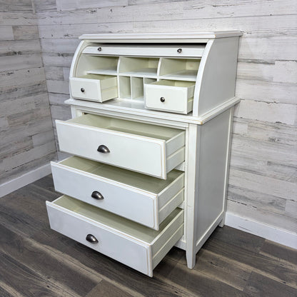 Refinished white roll top desk — photo 8