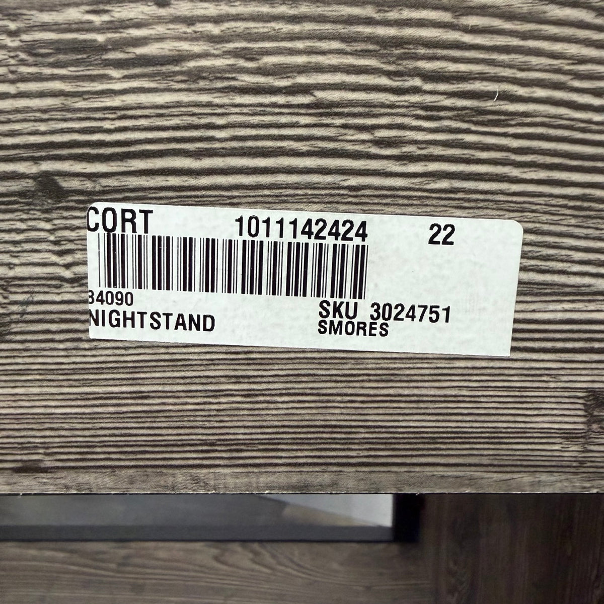 Nightstand label detail