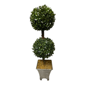 Faux Two Ball Boxwood Plant
