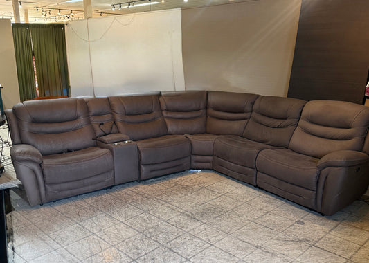 6pc Power Reclining Sectional Couch