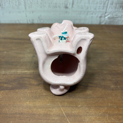 Vintage Porcelain Piggy Bank W/ Small Roses- No Stopper
