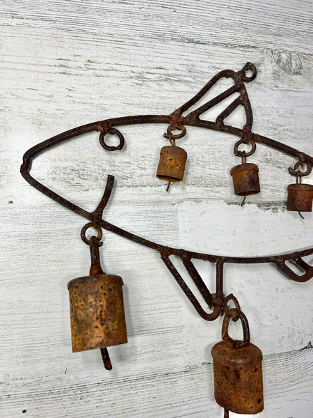 Vintage Rustic Metal Fish Wind Chime