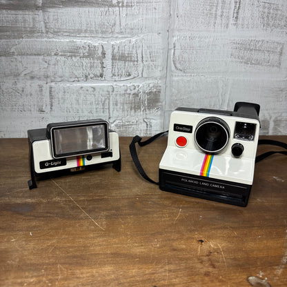 Vintage Polaroid OneStep Land Camera with Q-Light Flash Untested
