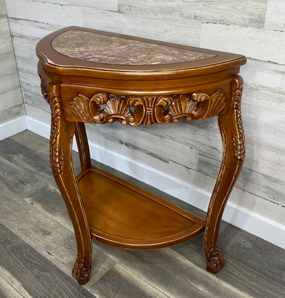Marble Top Ornate Sofa Table
