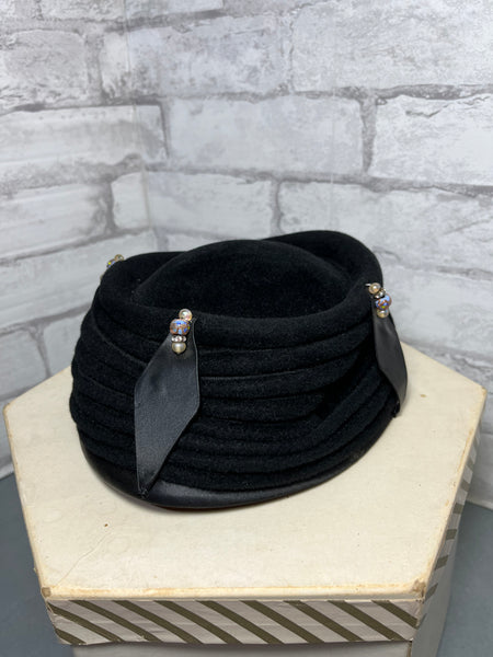 Meier & Frank Co Vintage Black Velvet Women’s Hat