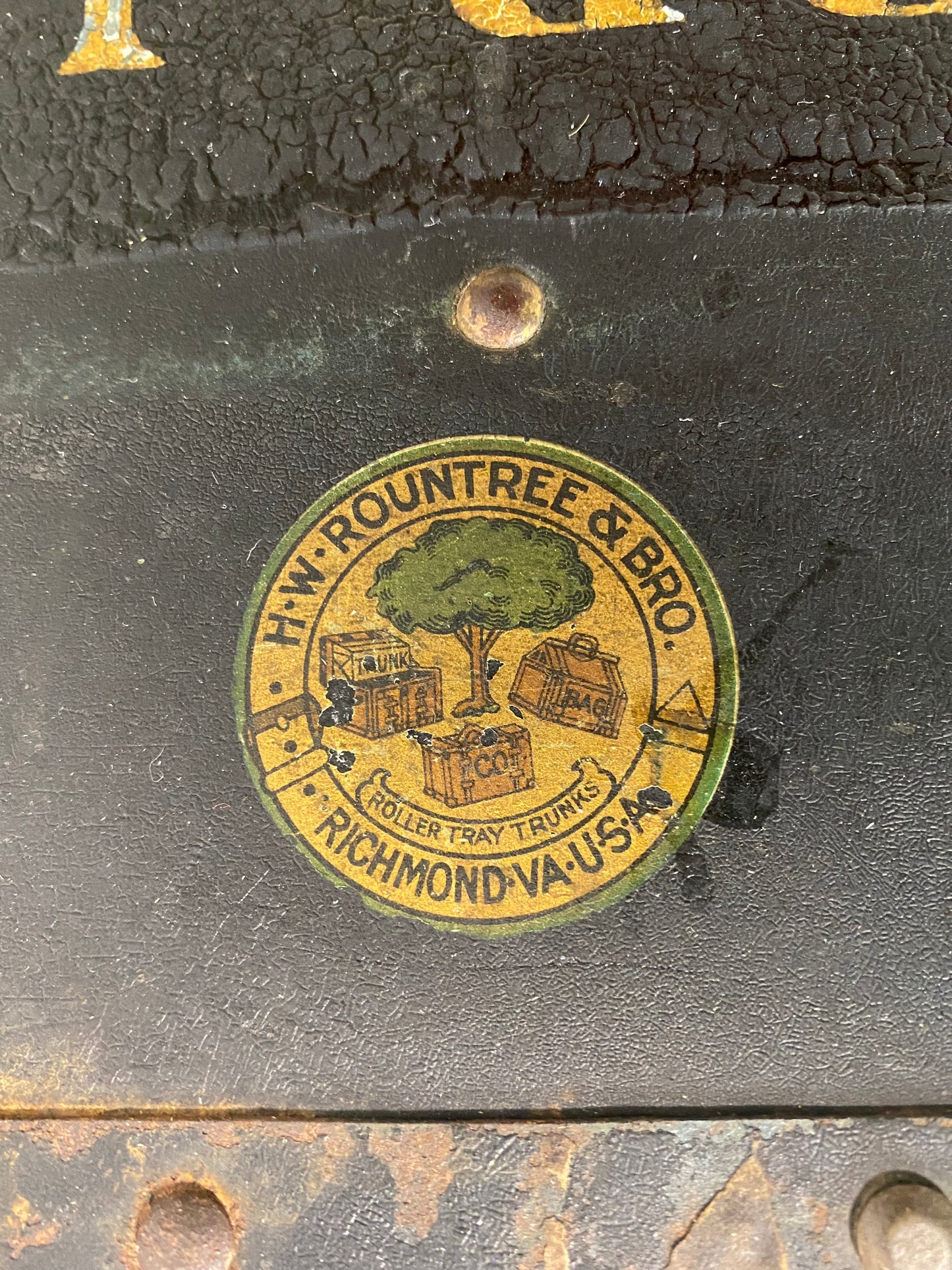 Antique Steamer Trunk Dresser HW Mountree