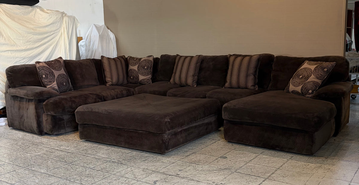 4pc Brown Sectional Couch