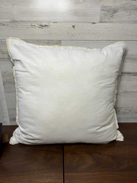 Blue Block Print Large Throw Pillow