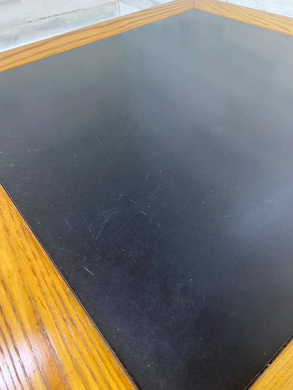 Mid Century Modern Walnut Coffee Table with Black Laminated Top