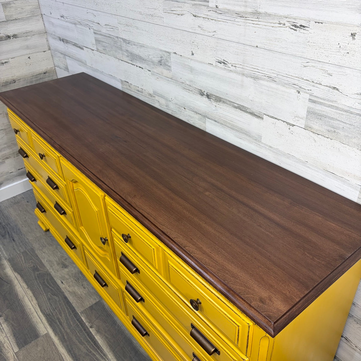 Bassett Furniture Industries medallion inside drawer