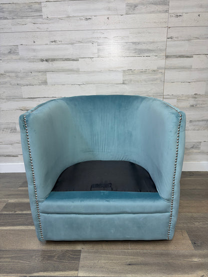 Blue Accent Barrel Chair