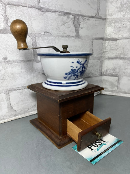 Vintage Ceramic Windmill Coffee Grinder