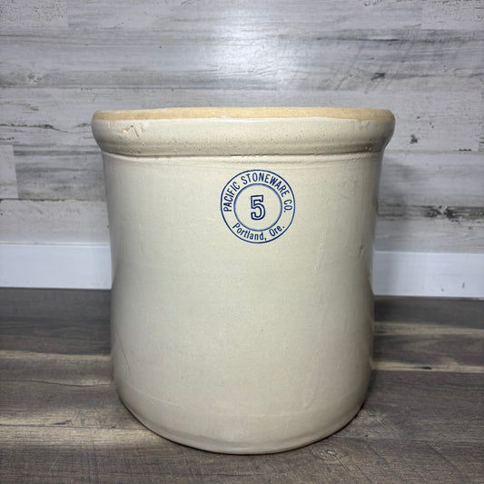 Antique 5-Gallon Pacific Stoneware Co. Crock