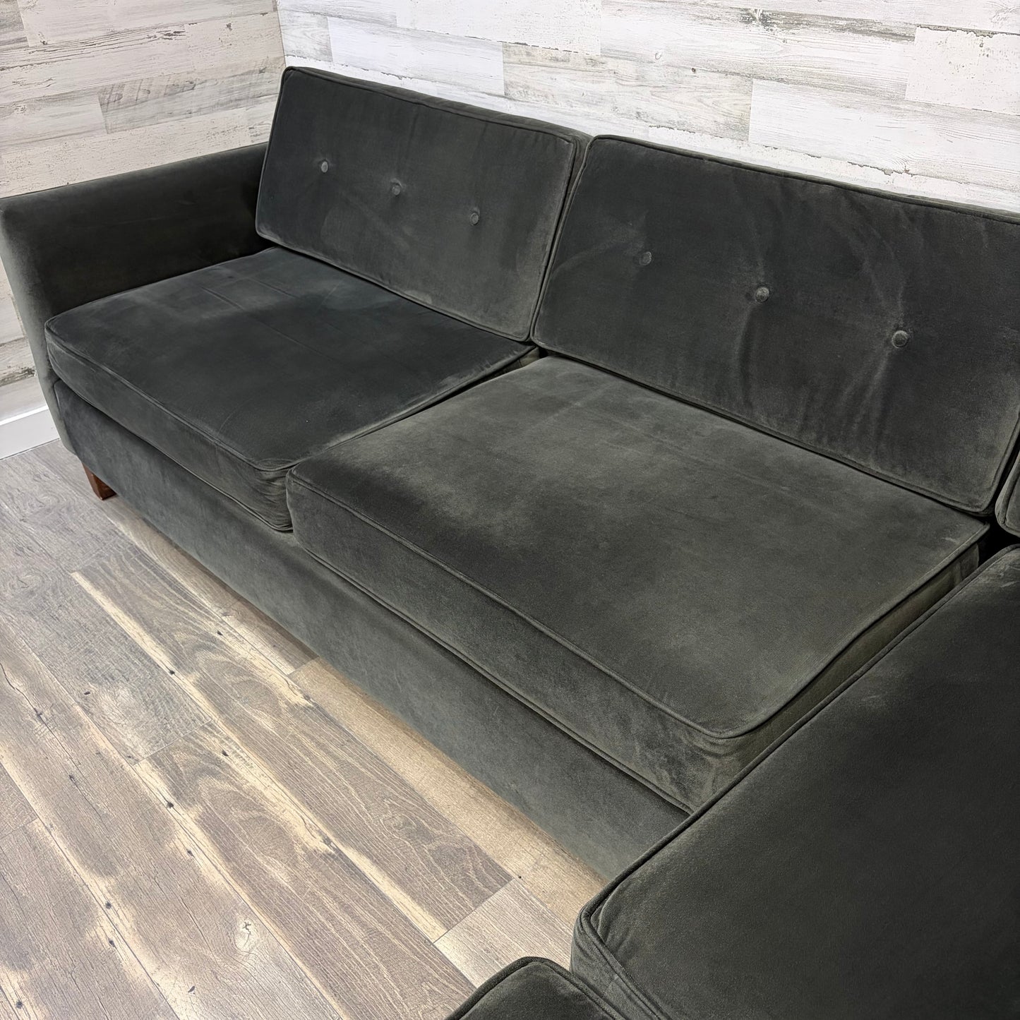 Dark Green 2pc Sectional Modern Couch