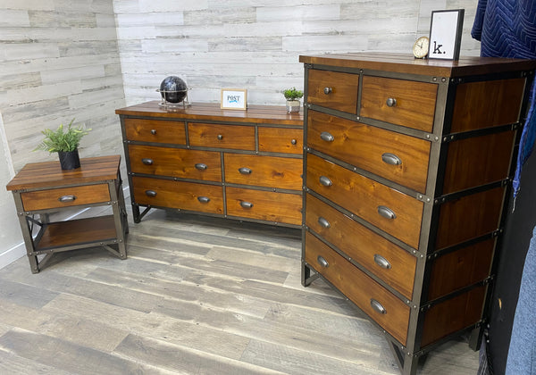 Rustic Industrial 3pc Dresser Set