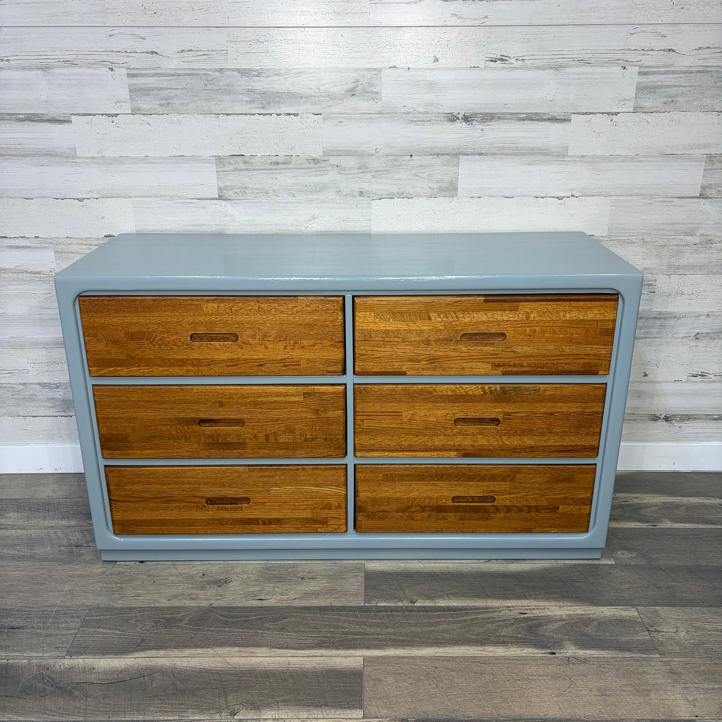 Refinished Oak & Blue Dresser