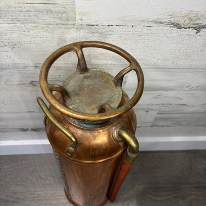Antique Kontrol Stempel Copper Brass Fire Extinguisher