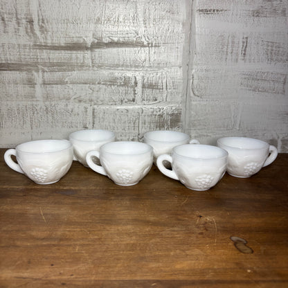Vintage Milk Glass Grape Tea Cup/ Mugs