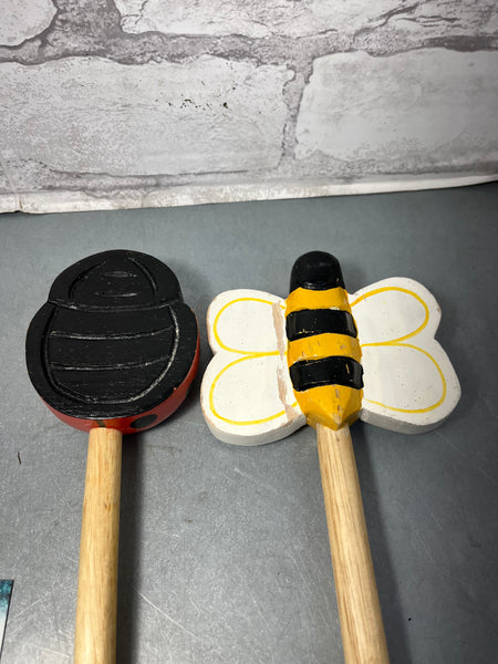 Bee And Lady Bug Wooden Salad Spoon Set