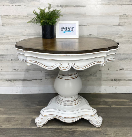 French Country White Side Table