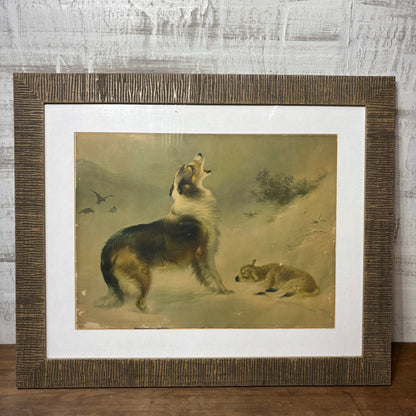 Mid Century Modem Unique Lassie Collie “Shepherds Call” Framed Art