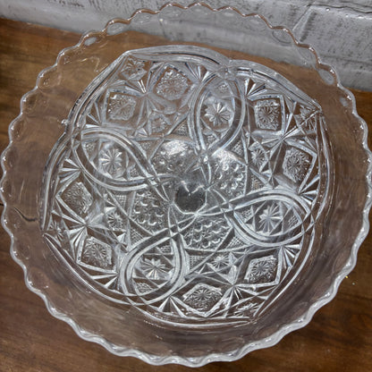 Vintage Higbee Glass Candy Dish/ Compote Bowl