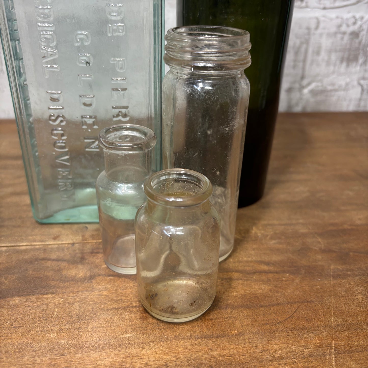 Antique Glass Bottle Set Of 5 #5